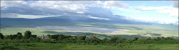 the famous ngorongoro crater as seen from the top of the crater rim