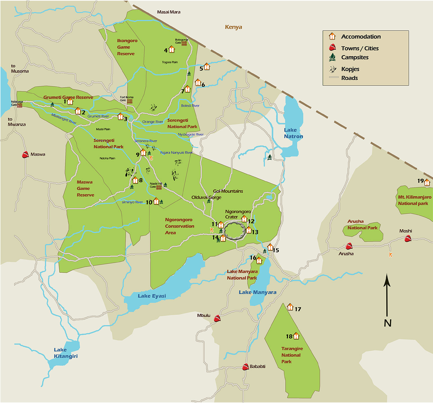 serengeti national park and its sorrounding areas